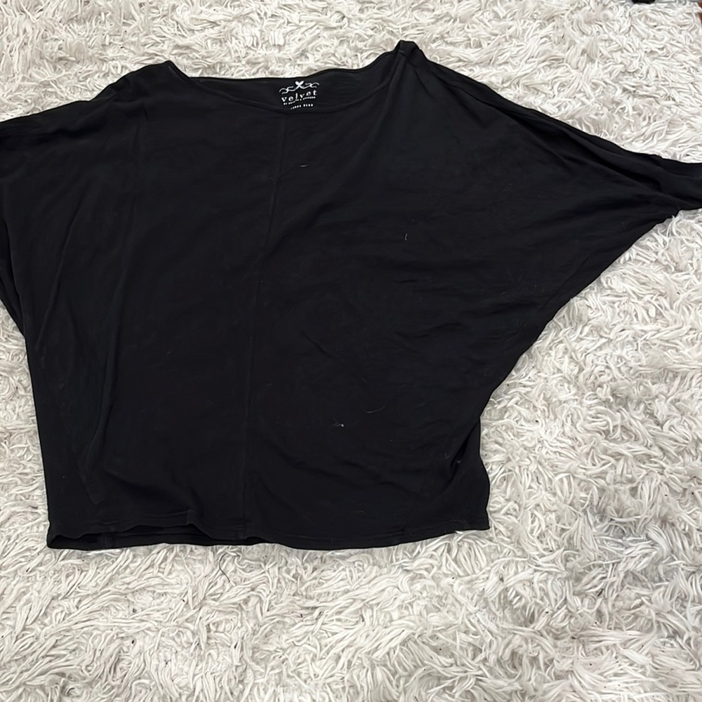 Velvet By Graham & Spencer Women Black 3/4 Sleeve Top